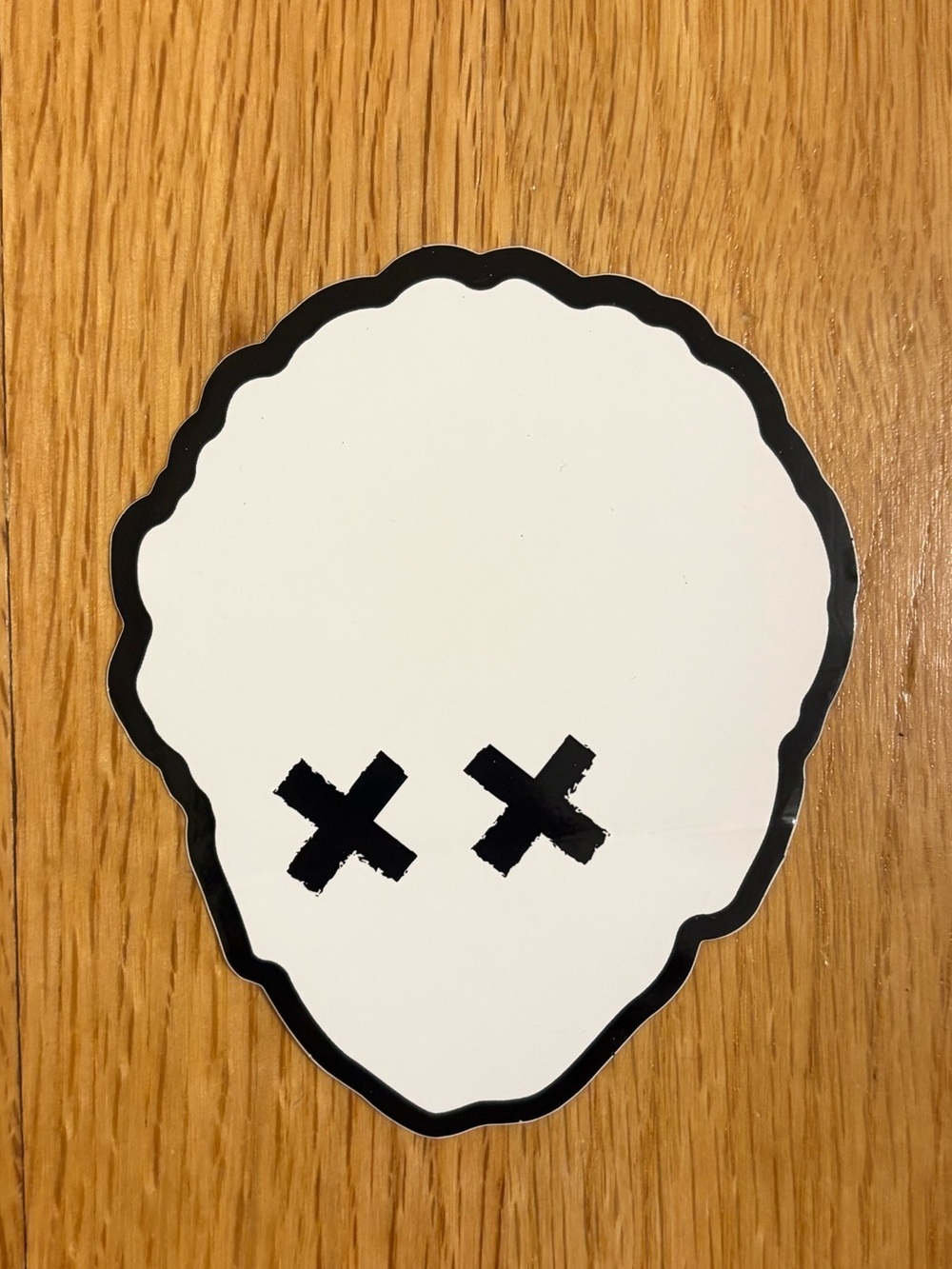 Grandson band white skull sticker